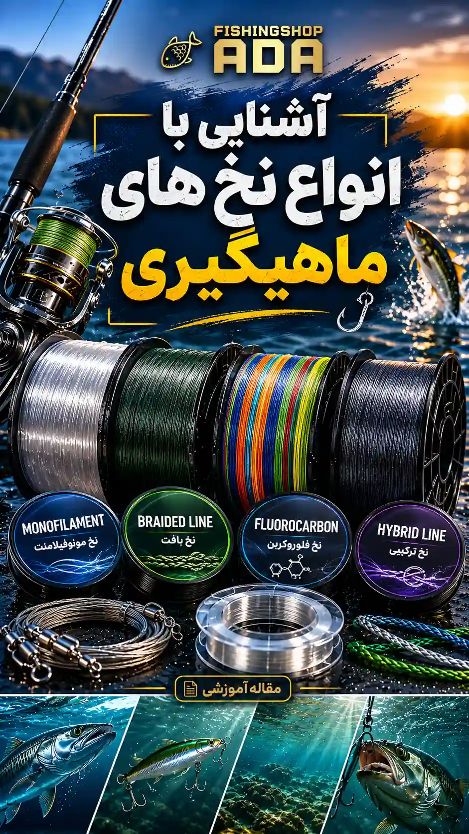 آشنایی کامل با انواع نخ های ماهیگیری