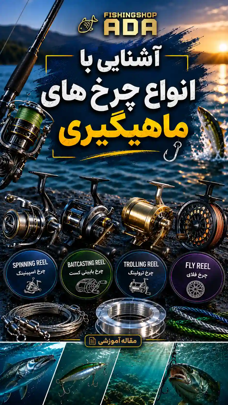 آشنایی کامل با انواع چرخ های ماهیگیری