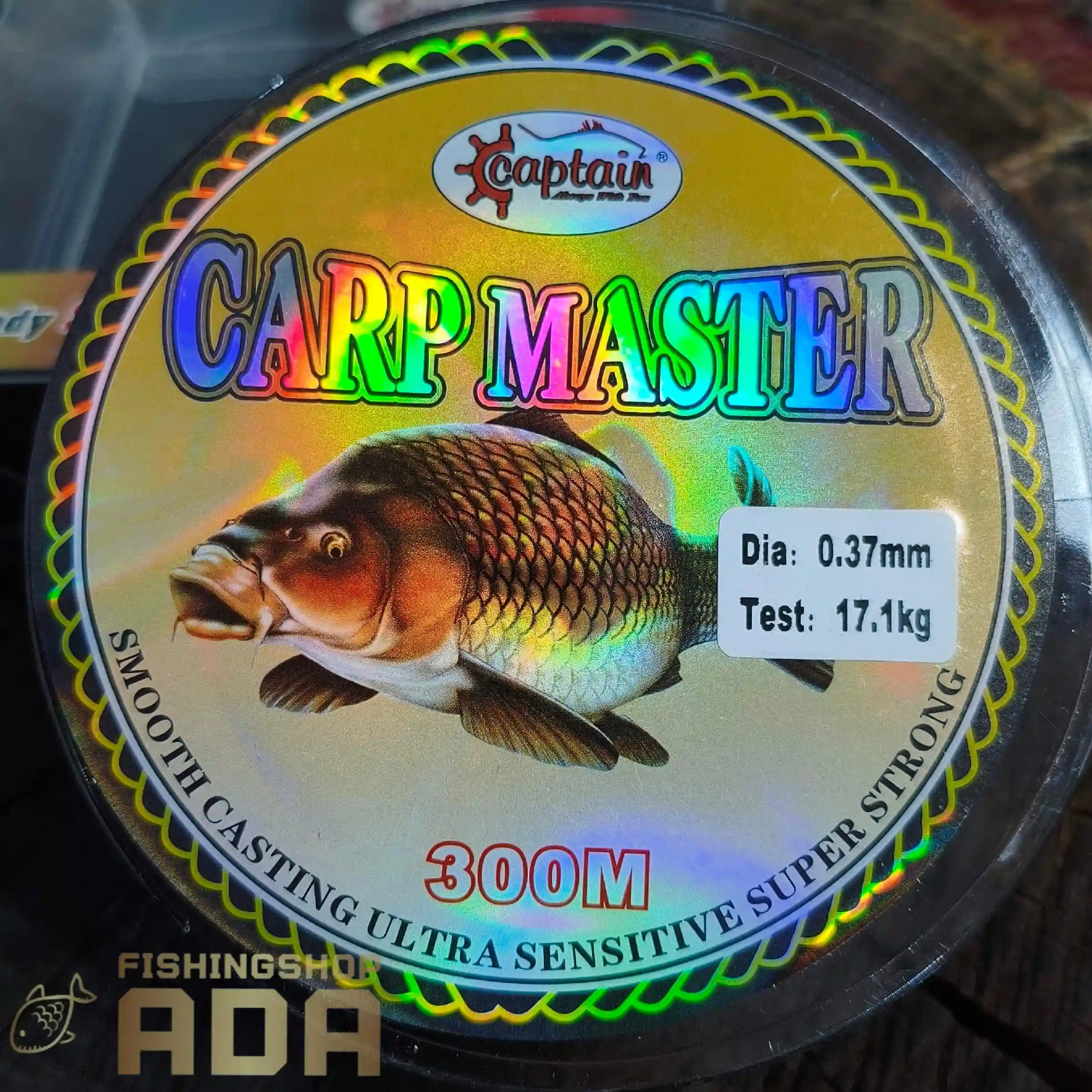 نخ ماهیگیری نایلونی کاپیتان مدل کارپ مستر 0.37mm - 300m